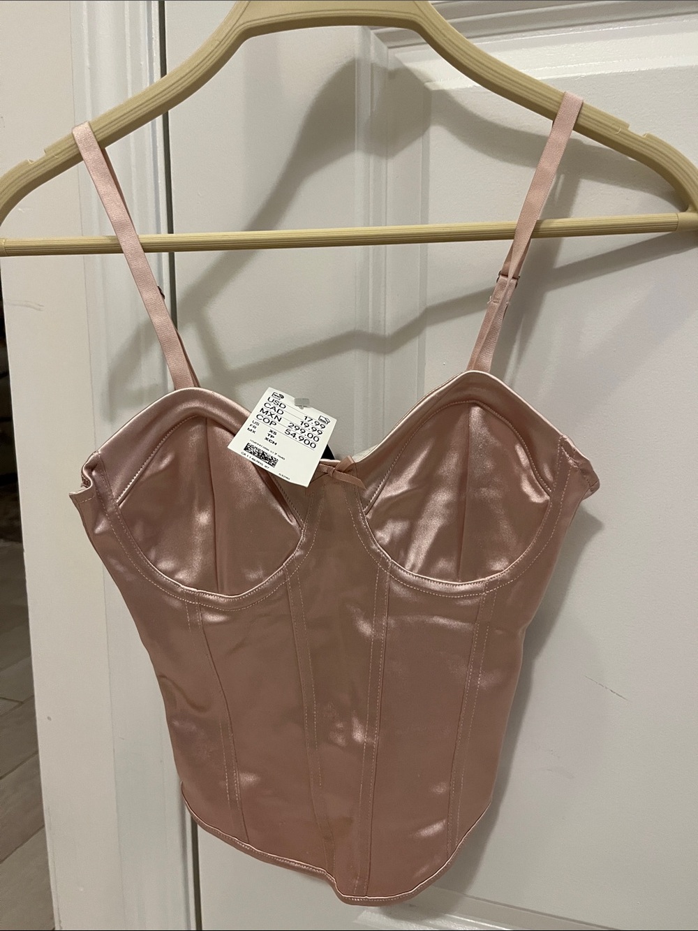 H&M Satin Corset Cami - Dusty Rose